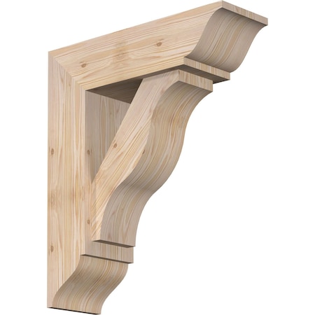 Ekena Millwork Funston Traditional Smooth Bracket w/ Offset Brace, Douglas Fir, 7 1/2"W x 24"D x 28"H BKT0806X24X28FST01SDF